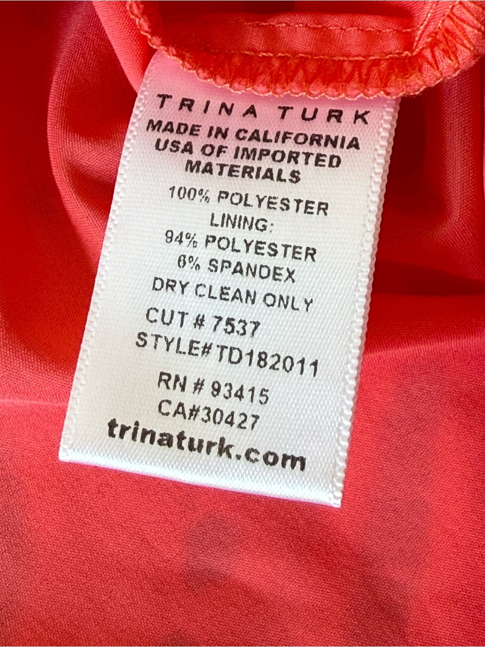 TRINA TURK Sleeveless Coral Lace V-Neck Sheath Dress—SZ. 2 - Picture 8 of 15